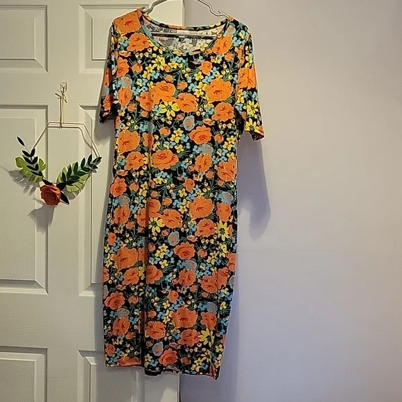 Lularoe Dresses | Lularoe Julia Dress | Color: Black/Orange | Size: Xl | Kimwerner89's Closet